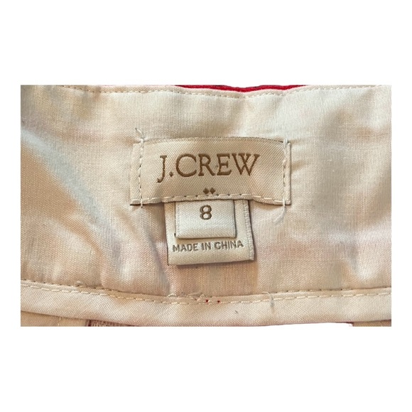 J. CREW RED AND WHITE STRIPED PLEATED SHORTS COTTON LINEN POCKETS SIZE 8 - Picture 5 of 8